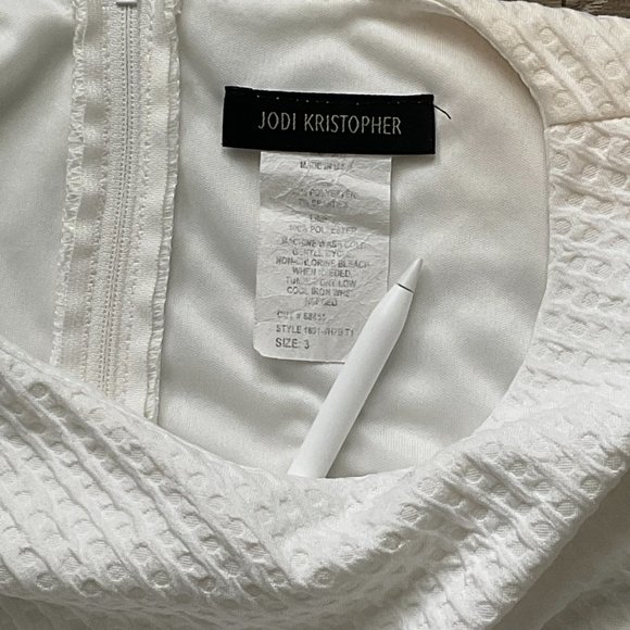 Jodi Kristopher Dress Juniors Size 3 White Short Sleeve Skater A Line Mini - Picture 3 of 6
